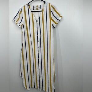 Ivy City Co Sz XS Striped Button Front Dress NWOT